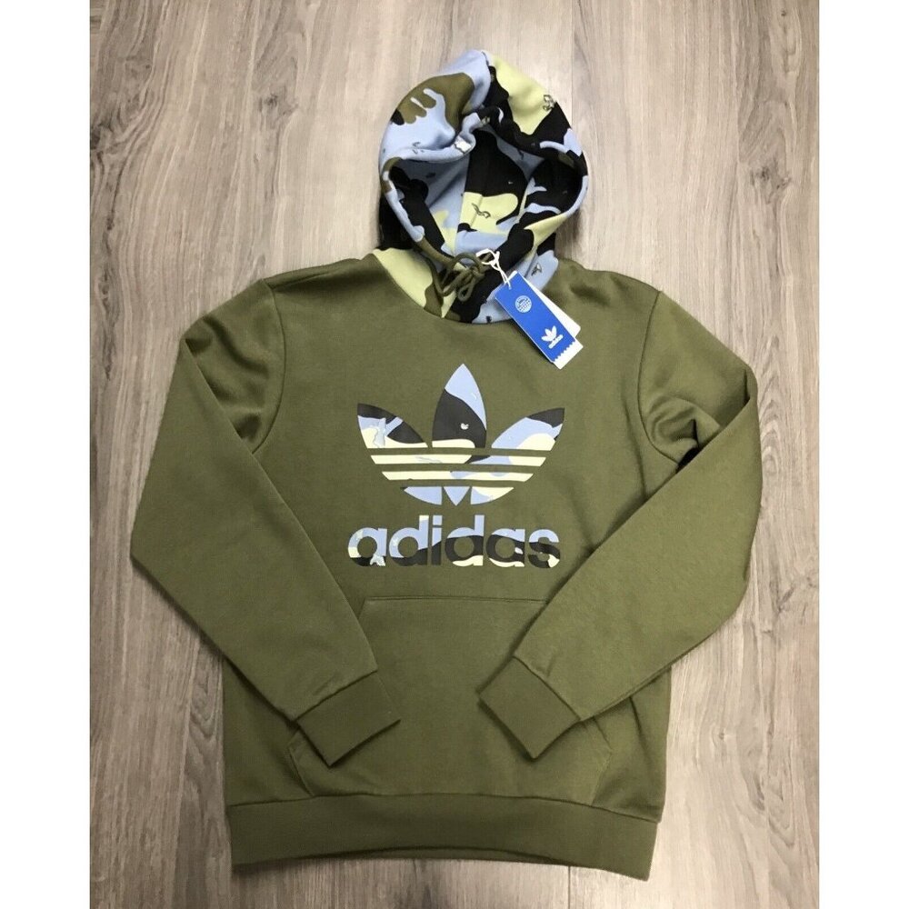Adidas Trefoil Olive Camo Hoodie Men